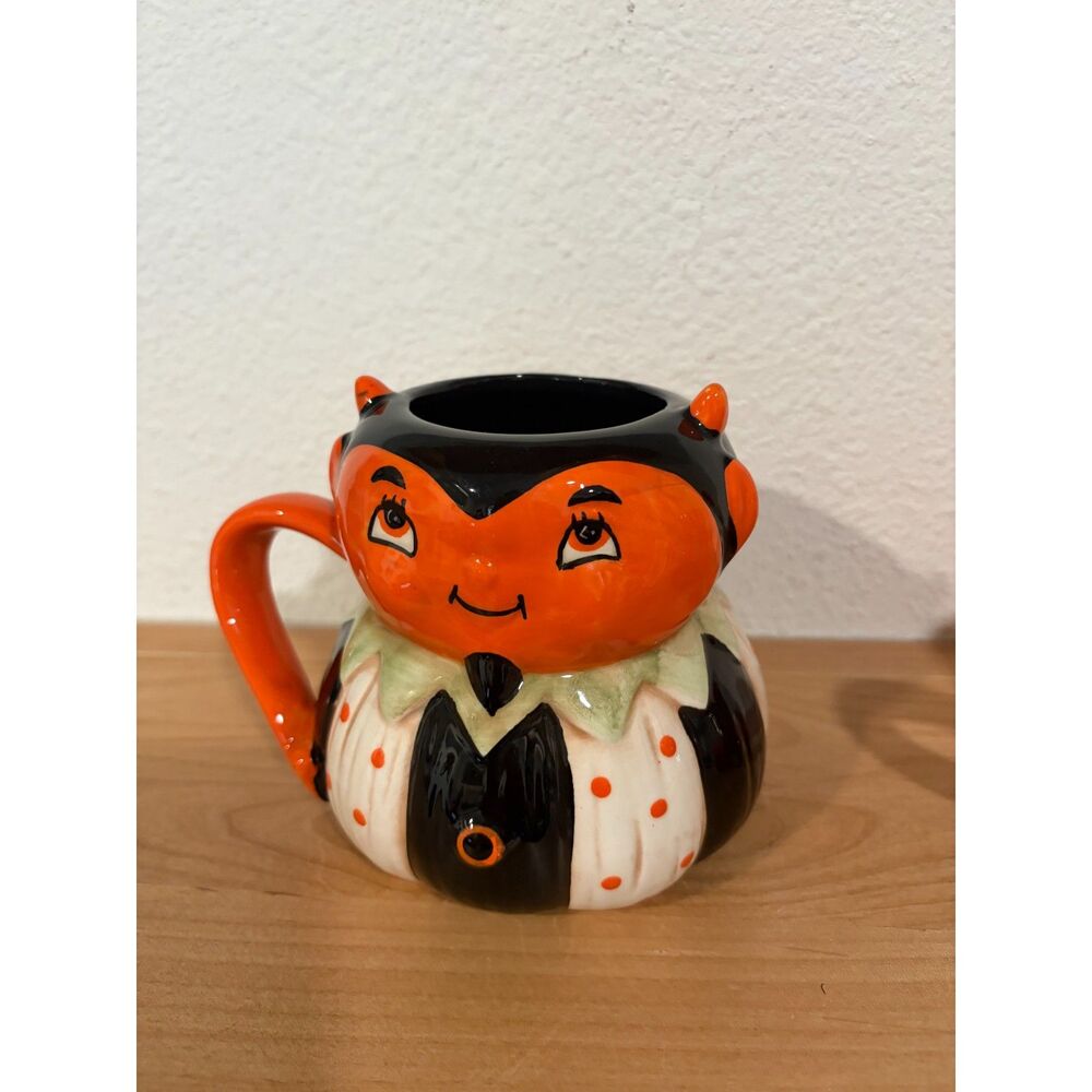 Johanna Parker Carnival Cottage Ceramic Devil Mug NWT